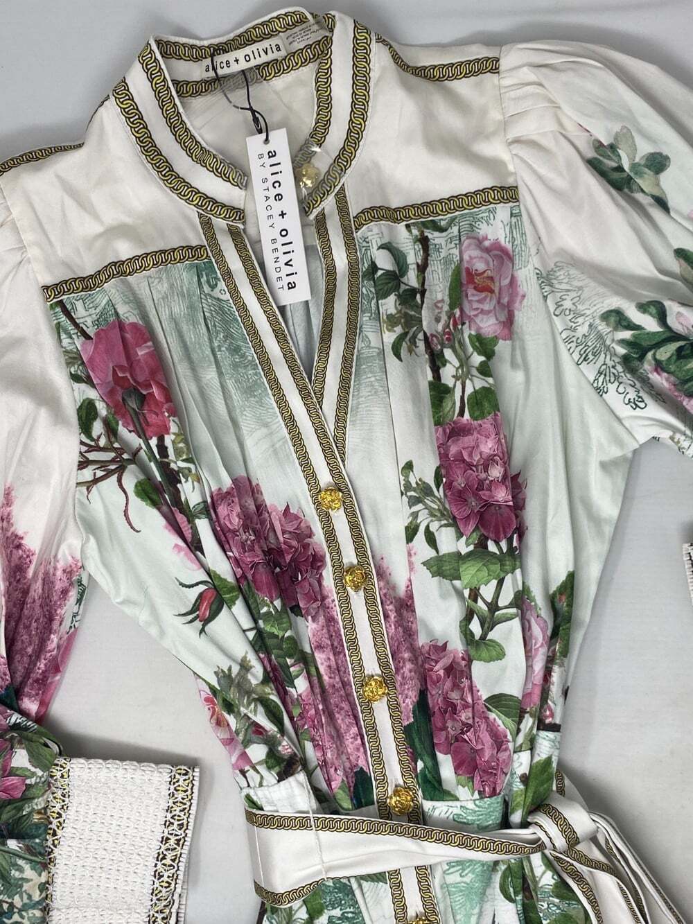 Alice + Olivia Cora Rose Whisper Cotton Dress Small NWT $495 - Picture 7 of 13